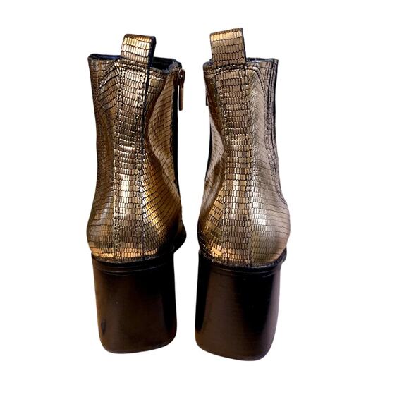Vince Camuto Sojetta Square Toe Bootie Bronze Metallic Lizard size 9 - Picture 5 of 8